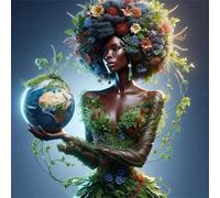 Jigsaw Puzzles for Adults 120 Piece Nature Earth Lady 45x45cm, Creative puzzles for adults 120 Piece Funny and Artistic Christmas Birthday Gifts for Boys Girls