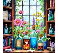 Jigsaw Puzzles for Adults 120 Piece Plant Bookshelf, Jigsaws 120 pieces for adults Family Activity, Challenging puzzles Games, Colourful, Beautiful Decoration Puzzle