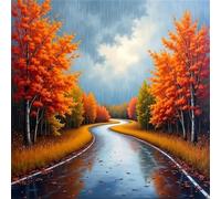 Jigsaw Puzzles for Adults 120 piece Rainy Fall Landscape, 120 Piece Difficult jigsaw puzzles for adults, Challenging Jigsaws 120 pieces, Puzzle Game for The Whole for Women, Gifts for Men 45x45cm
