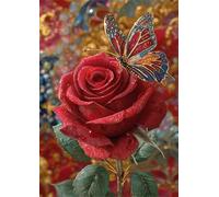 Jigsaw Puzzles for Adults 120 Piece Rose Butterfly Wings, Jigsaws 120 pieces for adults Family Activity, Challenging puzzles Games, Colourful, Beautiful Decoration Puzzle