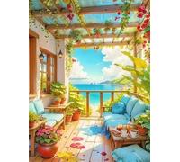 Jigsaw Puzzles for Adults 120 Piece Sofa Balcony View, Jigsaws 120 pieces for adults Family Activity, Challenging puzzles Games, Colourful, Beautiful Decoration Puzzle