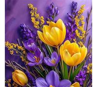 Jigsaw Puzzles for Adults 120 Piece Yellow Purple Flowers 45x45cm, Creative puzzles for adults 120 Piece Funny and Artistic Christmas Birthday Gifts for Boys Girls