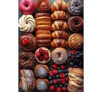Jigsaw Puzzles for Adults 120 Pieces,Bread Fruits jigsaw puzzle 25x20 cm Challenging DIY Puzzle for Home Decoration,Family puzzles Perfect for Game
