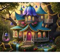 Jigsaw Puzzles for Adults 120 Pieces,Cartoon Treehouse Scenery jigsaw puzzle 25x20 cm Challenging DIY Puzzle for Home Decoration,Family puzzles Perfect for Game