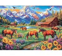 Jigsaw Puzzles for Adults 120 Pieces,Farm Animal Horses jigsaw puzzle 25x20 cm Challenging DIY Puzzle for Home Decoration,Family puzzles Perfect for Game