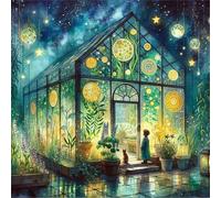Jigsaw Puzzles for Adults 120 Pieces,Greenhouse Pots Landscape jigsaw Puzzle 8x8 inch Challenging puzzles,DIY Puzzles for Home Decoration,Family Puzzle Perfect for Game