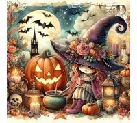 Jigsaw Puzzles for Adults 120 Pieces,Halloween Witch jigsaw Puzzle 8x8 inch Challenging puzzles,DIY Puzzles for Home Decoration,Family Puzzle Perfect for Game