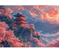 Jigsaw Puzzles for Adults 120 Pieces,Pink Scenery Palace puzzles for adults,Classic Educational Games DIY Handwork Puzzle for Home Decor Gift