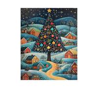 Jigsaw Puzzles for Adults 120 Pieces,Rustic Cartoon Christmas Tree jigsaw puzzle 25x20 cm Challenging DIY Puzzle for Home Decoration,Family puzzles Perfect for Game