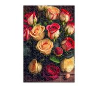 Jigsaw Puzzles for Adults 120 Pieces Yellow Red Roses, Challenge High Difficulty, Educational Games Impossible Puzzle, Puzzles for Adults 120 Piece