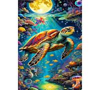 Jigsaw Puzzles for Adults 120, Puzzles for Adults Moon Fish Turtle, Challenging Difficult Logic Puzzle, Puzzle 120 Pieces for Adult 9.8 x 7.9 inch