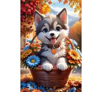 Jigsaw Puzzles for Adults 1200 Pieces,Daisy Basket Dog puzzles for adults,Classic Educational Games DIY Handwork Puzzle for Home Decor Gift
