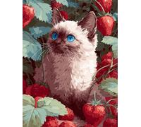 Jigsaw Puzzles for Adults 1200 Pieces Strawberry Cat, 75x50cm 1200 pieces puzzles for adults, Educational Game Challenge Toy, Impossible Puzzle for Family Activity