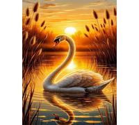Jigsaw Puzzles for Adults 1200 Pieces,Sunset Lake Swan jigsaw puzzle 75x50 cm Challenging DIY Puzzle for Home Decoration,Family puzzles Perfect for Game
