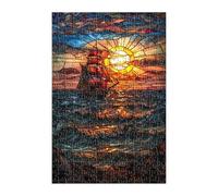Jigsaw Puzzles for Adults 1200 Pieces Sunset Ocean Sailboat, Challenge High Difficulty, Educational Games Impossible Puzzle, Puzzles for Adults 1200 Piece