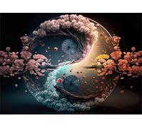 Jigsaw Puzzles for Adults 1200 pieces,Yin-Yang Flowers puzzles for adults,Classic Educational Games DIY Handwork Puzzle for Home Decor Gift