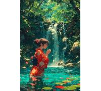 Jigsaw Puzzles for Adults 1200, Puzzles for Adults Waterfall Lake Girl, Challenging Difficult Logic Puzzle, Puzzle 1200 Pieces for Adult 29.5 x 19.7 inch