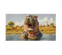 Jigsaw Puzzles for Adults 1312 Piece, Puzzle Educational Games, Challenging Puzzle Game for The Whole for Women, Gifts for Men, DIY Craft Puzzles for Home Decor Gifts, Theme: Animal Hippopotamus h-171