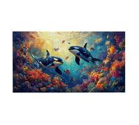 Jigsaw Puzzles for Adults 1312 Piece, Puzzle Educational Games, Challenging Puzzle Game for The Whole for Women, Gifts for Men, DIY Craft Puzzles for Home Decoration Gifts, Theme: Orca Animals h-398