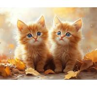 Jigsaw Puzzles for Adults 1314, Leaves Cat, 75x50cm, n-746 | Puzzle Games, Adult Hobbyists, Stress Relief Home Activity, Mind Relaxation, Birthday Gifts for Women, Home Decor