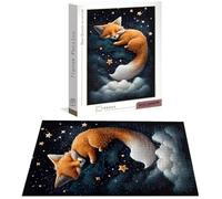 Jigsaw Puzzles for Adults 1314 Piece, Starry Sky Jigsaw Puzzles for Adults, Fox Jigsaws 1314 Pieces with Box, Wooden Puzzle Challenging Game for the Whole Women, Men, Wooden Puzzle for Gifts B-5448