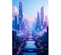 Jigsaw Puzzles for Adults 1314 Pieces, Technology City Puzzles for Adults 1314 Pieces, Challenging Puzzle 30x20 inch, Interactive Puzzle Gift for Stress Selief and Relaxation