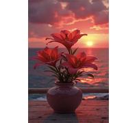 Jigsaw Puzzles for Adults 1314, Sunset Lily Flowers, Impossible Puzzle for Adults Educational Games, Challenging Puzzles, Puzzle Game for Men Women Elders Seniors