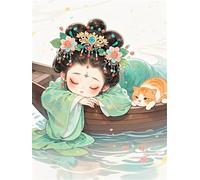 Jigsaw Puzzles for Adults 150 Beautiful Girl Cat, Puzzle Games, Impossible Puzzle, Puzzles for Adults 150 Pieces for Wall Decoration and Gifts, 13.8 x 9.8 inch