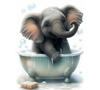 Jigsaw Puzzles for Adults 150 Cute Elephant Bathing 13.8 x 9.8 inch, Puzzle Educational Games, 150 Pieces for Adults Family Puzzle Game