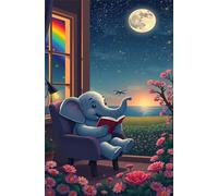 Jigsaw Puzzles for Adults 150, Moon Elephant Flower Puzzles for Adults, Challenging Puzzle Games, Difficult Puzzle 150 Pieces