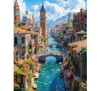 Jigsaw Puzzles for Adults 150 Piece jigsaw puzzles for Adult Educational Game Challenge Toy 150 Pieces Puzzle Challenging Games for The Whole for adults,European Urban River Scenery puzzle Gifts