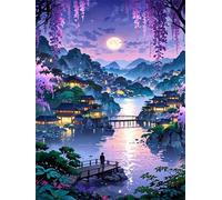 Jigsaw Puzzles for Adults 150 Piece jigsaw puzzles for Adult Educational Game Challenge Toy 150 Pieces Puzzle Challenging Games for The Whole for adults,Rural Landscape Moon puzzle Gifts