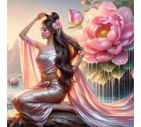 Jigsaw Puzzles for Adults 150 piece Peony Girl, 150 Piece Difficult jigsaw puzzles for adults, Challenging Jigsaws 150 pieces, Puzzle Game for The Whole for Women, Gifts for Men 65x65cm