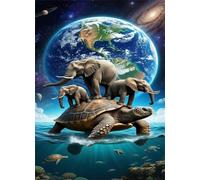 Jigsaw Puzzles for Adults 150 piece,Space Elephant Turtle puzzles for adults,Classic Educational Games DIY Handwork Puzzle for Home Decor Gift