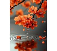 Jigsaw Puzzles for Adults 150 pieces,Orange Flower Water Drops puzzles for adults,Classic Educational Games DIY Handwork Puzzle for Home Decor Gift