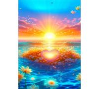 Jigsaw Puzzles for Adults 150 Sunrise Ocean Flowers Puzzle Impossible Hard Difficult Challenging Puzzle for Adults 150 Piece Puzzle Games 13.8 x 9.8 inch