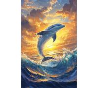 Jigsaw Puzzles for Adults 150 Watercolor Dolphin Puzzle Impossible Hard Difficult Challenging Puzzle for Adults 150 Piece Puzzle Games 13.8 x 9.8 inch