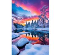 Jigsaw Puzzles for Adults 150 Winter Lake, Puzzle Games, Impossible Puzzle, Puzzles for Adults 150 Pieces for Wall Decoration and Gifts, 13.8 x 9.8 inch