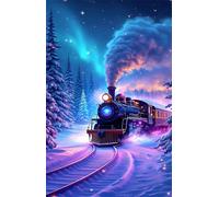 Jigsaw Puzzles for Adults 150 Winter Train, Puzzle Games, Impossible Puzzle, Puzzles for Adults 150 Pieces for Wall Decoration and Gifts, 13.8 x 9.8 inch