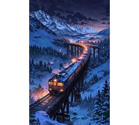 Jigsaw Puzzles for Adults 150 Winter Train, Puzzle Games, Impossible Puzzle, Puzzles for Adults 150 Pieces for Wall Decoration and Gifts, 13.8 x 9.8 inch