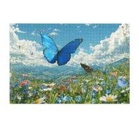 Jigsaw Puzzles for Adults 1500, 1500 Piece Jigsaw Puzzles for Adults, Wooden Puzzle Game for The Whole for Men, Landscape Puzzle for Christmas Decorations, Gifts for Women, Butterfly Pattern, W-2