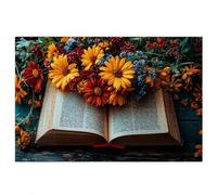 Jigsaw Puzzles for Adults 1500, 1500 Piece Jigsaw Puzzles for Adults, Wooden Puzzle Game for The Whole for Men, Magic Book Puzzle for Christmas Decorations, Gifts for Women, Flower Pattern, G-26