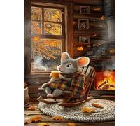 Jigsaw Puzzles for Adults 1500 Autumn Animal Mouse 34.3 x 22.4 inch, Puzzle Educational Games, 1500 Pieces for Adults Family Puzzle Game
