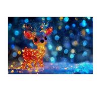 Jigsaw Puzzles for Adults 1500 Christmas Jigsaws 1500 Pieces for Adults Wooden Deer Puzzle Games, Classic Educational Challenging Game for The Whole Families Decompression, Decor Gifts 87x57cm I-41