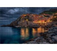 Jigsaw Puzzles for Adults 1500 Cinque Terre 1500 Piece Jigsaw Puzzles for Adults, Challenging Puzzle Educational Game for The Whole for Women Gifts for Men Room Decor Night View 36x24 In RXPT-3025