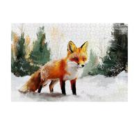 Jigsaw Puzzles for Adults 1500 Fox Jigsaws 1500 Pieces for Adults Wooden Snow Puzzle Games, Classic Educational Challenging Game for The Whole Families Decompression, Rome Decor Gifts 87x57cm F-62