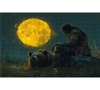 Jigsaw Puzzles for Adults 1500 Indians 1500 Piece Jigsaw Puzzles for Adults, Challenging Puzzle Educational Game for The Whole for Women Gifts for Men Wall Art Room Decor Moon 36x24 In RXPT-6265
