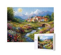 Jigsaw Puzzles for Adults 1500 Landscape Small Town, 1500 Piece Jigsaw Puzzles for Adults, Educational Game Jigsaw Puzzle 34.8x22.8in Suitable for Decompression and Wall Decor, Puzzle Gifts x-214