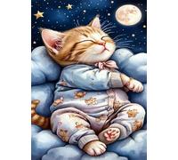 Jigsaw Puzzles for Adults 1500 Moon Animal Cat, Puzzle Games, Impossible Puzzle, Puzzles for Adults 1500 Pieces for Wall Decoration and Gifts, 34.3 x 22.4 inch