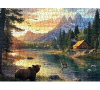 Jigsaw Puzzles for Adults 1500 mountain range Bear, Challenging Difficult Puzzle Wooden, 1500 Piece Jigsaw Puzzles for Adults Educational Game Decompression, Large Size 34.3 x 22.4 inches w0-791